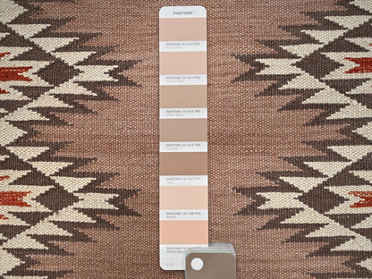 Flat-Weave hand-knotted wool rug in Orange, 5'1" x 7'1" — SKU O02324 (view 5)