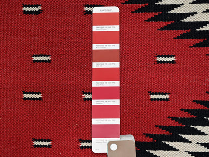 Flat-Weave hand-knotted wool rug in Red, 5'2" x 6'11" — SKU O02325 (view 5)