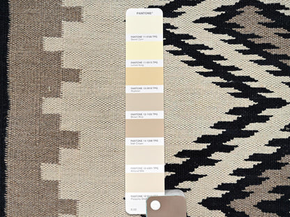 Brown 5'2" x 7'0" Flat Weave Hand woven Wool Rug - Sku: O02326