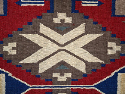 Brown 5'3" x 7'1" Flat Weave Hand woven Wool Rug - Sku: O02327