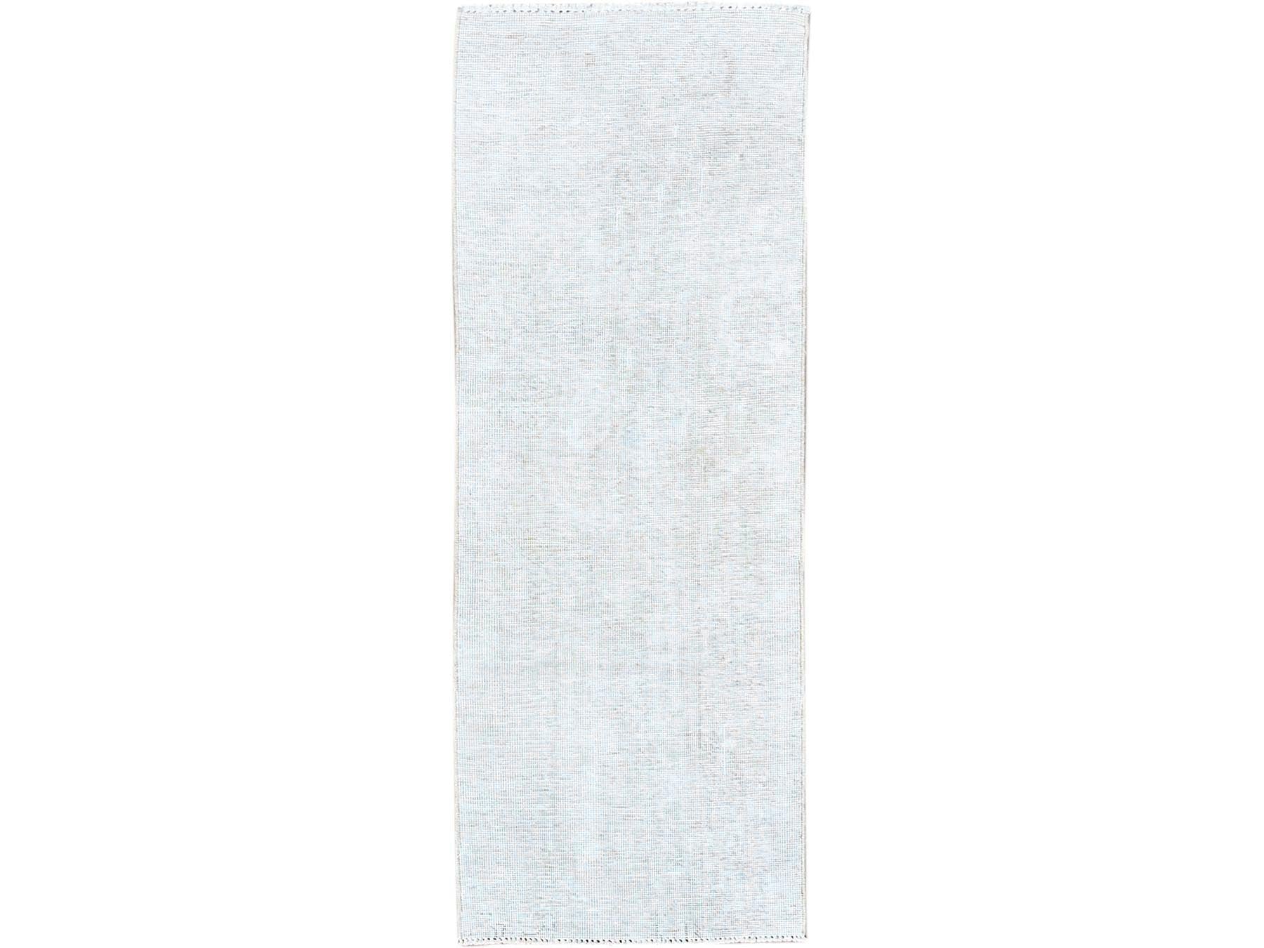 Ivory 2'1" x 5'9" Vintage Hand knotted Wool Rug - Sku: O0232