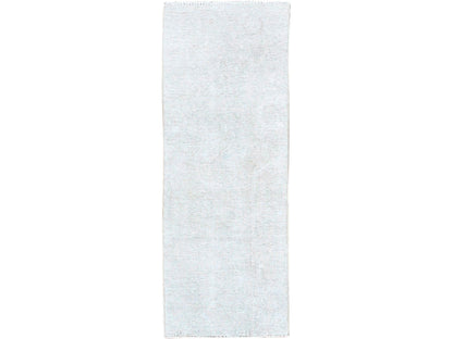 Ivory 2'1" x 5'9" Vintage Hand knotted Wool Rug - Sku: O0232
