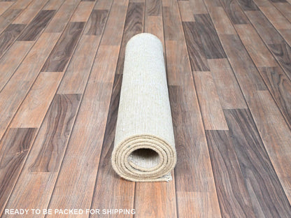 Ivory 2'1" x 5'9" Vintage Hand knotted Wool Rug - Sku: O0232