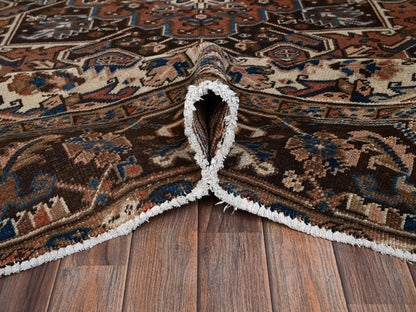 Brown 8'2" x 10'10" Vintage Hand knotted Wool Rug - Sku: O02330