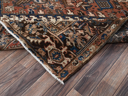 Brown 8'2" x 10'10" Vintage Hand knotted Wool Rug - Sku: O02330