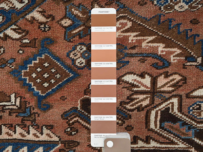 Brown 8'2" x 10'10" Vintage Hand knotted Wool Rug - Sku: O02330