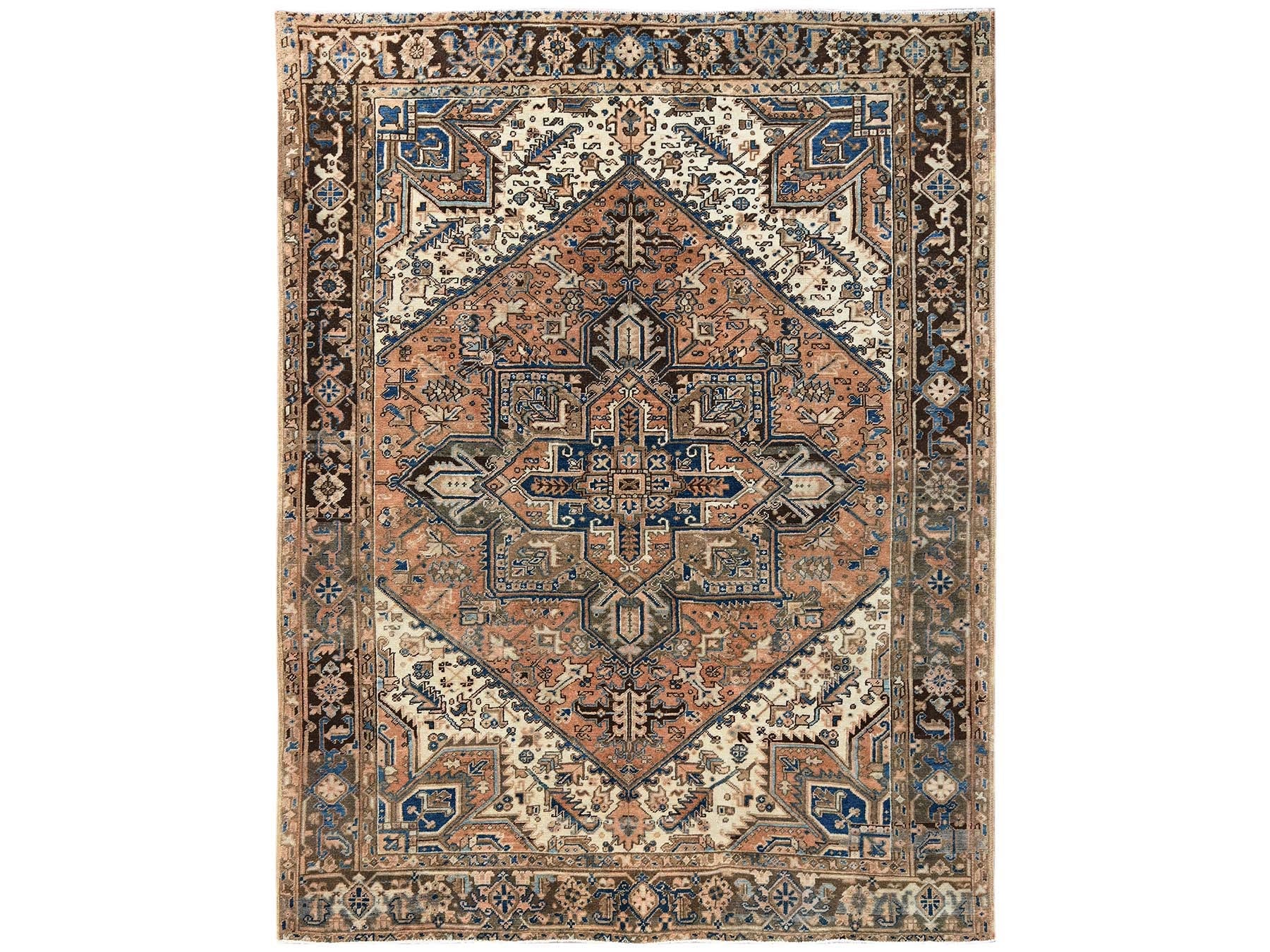 Orange 7'11" x 10'4" Vintage Hand knotted Wool Rug - Sku: O02331