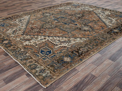 Orange 7'11" x 10'4" Vintage Hand knotted Wool Rug - Sku: O02331