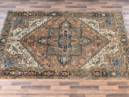 Orange 7'11" x 10'4" Vintage Hand knotted Wool Rug - Sku: O02331