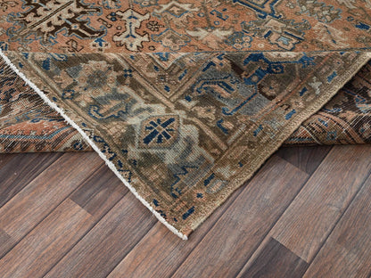 Orange 7'11" x 10'4" Vintage Hand knotted Wool Rug - Sku: O02331