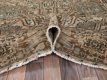 Brown 7'11" x 10'9" Vintage Hand knotted Wool Rug - Sku: O02332