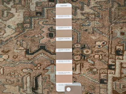 Brown 7'11" x 10'9" Vintage Hand knotted Wool Rug - Sku: O02332
