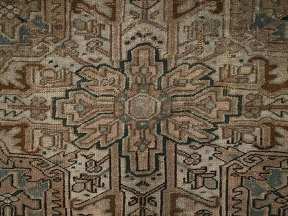 Brown 7'11" x 10'9" Vintage Hand knotted Wool Rug - Sku: O02332