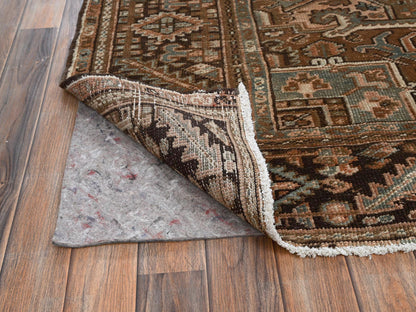 Brown 8'0" x 11'1" Vintage Hand knotted Wool Rug - Sku: O02337