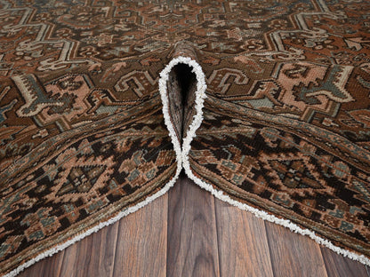 Brown 8'0" x 11'1" Vintage Hand knotted Wool Rug - Sku: O02337