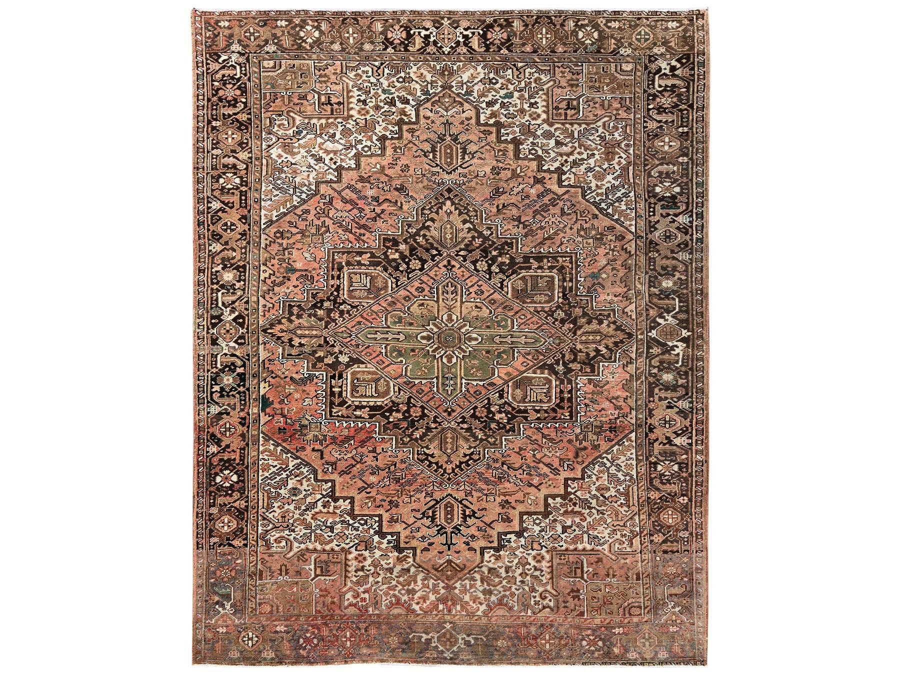 Pink 8'7" x 10'11" Vintage Hand knotted Wool Rug - Sku: O02338