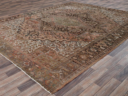 Pink 8'7" x 10'11" Vintage Hand knotted Wool Rug - Sku: O02338