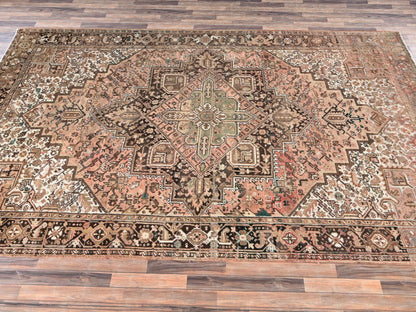 Pink 8'7" x 10'11" Vintage Hand knotted Wool Rug - Sku: O02338