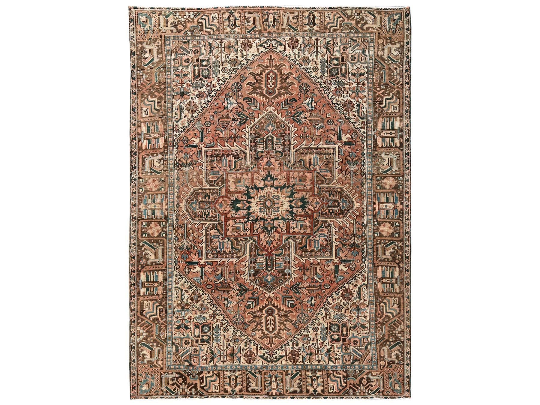 Pink 8'0" x 11'4" Vintage Hand knotted Wool Rug - Sku: O02339