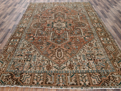 Pink 8'0" x 11'4" Vintage Hand knotted Wool Rug - Sku: O02339