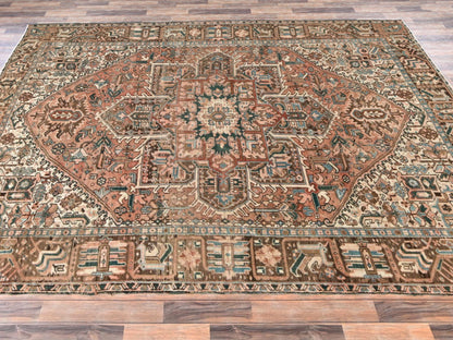 Pink 8'0" x 11'4" Vintage Hand knotted Wool Rug - Sku: O02339