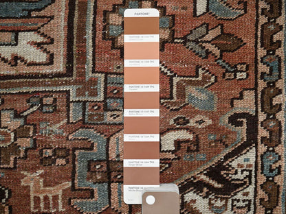 Brown 8'5" x 10'11" Vintage Hand knotted Wool Rug - Sku: O02340