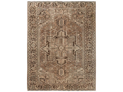 Brown 8'4" x 11'3" Heriz Hand knotted Wool Rug - Sku: O02343