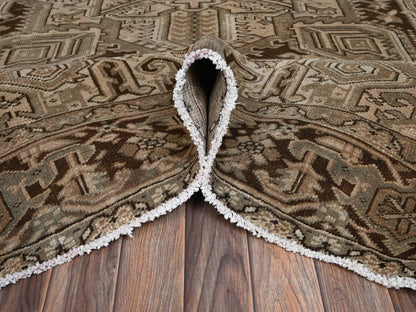 Brown 8'4" x 11'3" Heriz Hand knotted Wool Rug - Sku: O02343