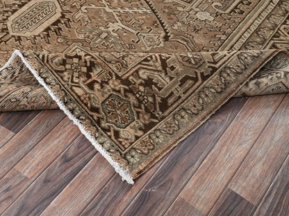 Brown 8'4" x 11'3" Heriz Hand knotted Wool Rug - Sku: O02343