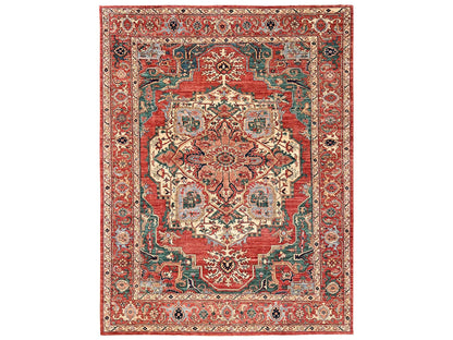 Heriz Heriz hand-knotted wool rug in Red, 8'11" x 11'7" — SKU O02345