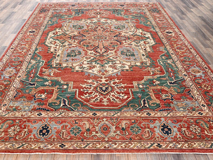 Heriz Heriz hand-knotted wool rug in Red, 8'11" x 11'7" — SKU O02345 (view 2)