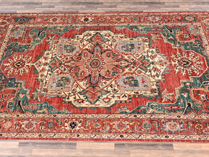Heriz Heriz hand-knotted wool rug in Red, 8'11" x 11'7" — SKU O02345 (view 4)