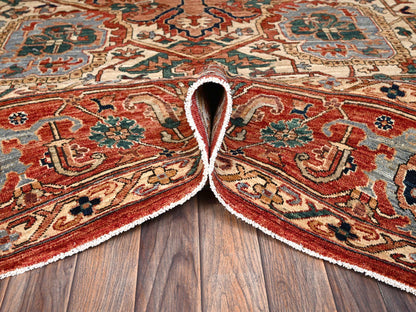 Heriz Heriz hand-knotted wool rug in Red, 8'11" x 11'7" — SKU O02345 (view 6)