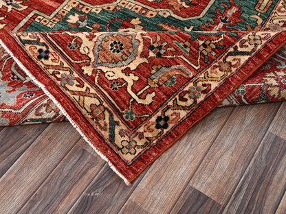 Heriz Heriz hand-knotted wool rug in Red, 8'11" x 11'7" — SKU O02345 (view 7)