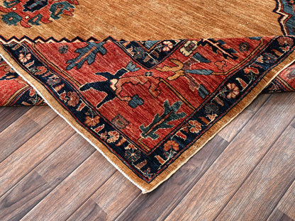 Yellow 9'2" x 11'7" Tribal & Geometric Hand knotted Wool Rug - Sku: O02346
