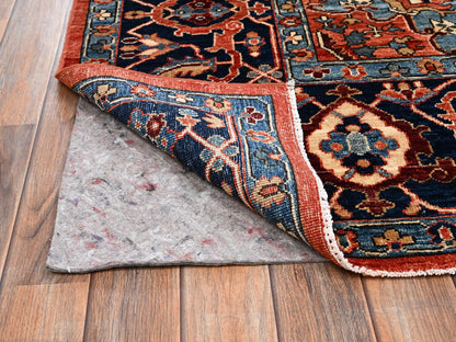 Heriz Heriz hand-knotted wool rug in Orange & Midnight Blue, 7'11" x 9'10" — SKU O02348 (view 5)