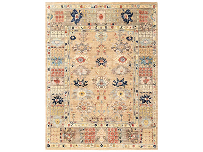 Brown 9'2" x 11'11" Tribal & Geometric Hand knotted Wool Rug - Sku: O02349