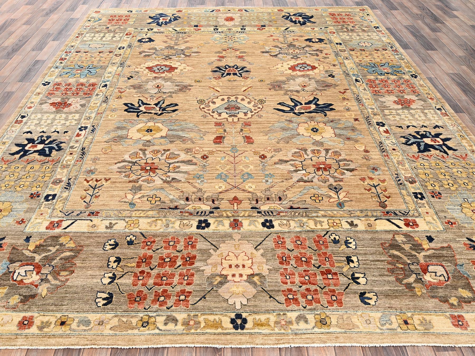 Brown 9'2" x 11'11" Tribal & Geometric Hand knotted Wool Rug - Sku: O02349