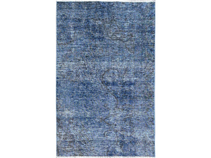 Overdyed 3'1" x 5'1" Vintage Hand knotted Wool Rug - Sku: O0234