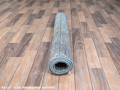Overdyed 3'1" x 5'1" Vintage Hand knotted Wool Rug - Sku: O0234