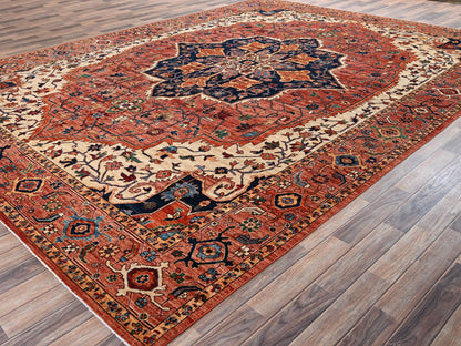 Heriz Heriz hand-knotted wool rug in Red, 10'1" x 14'2" — SKU O02351 (view 3)
