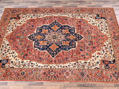 Heriz Heriz hand-knotted wool rug in Red, 10'1" x 14'2" — SKU O02351 (view 4)