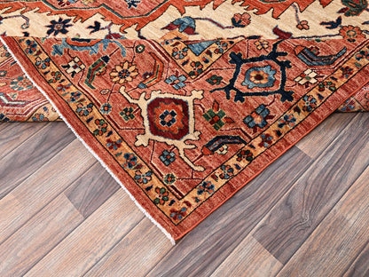 Heriz Heriz hand-knotted wool rug in Red, 10'1" x 14'2" — SKU O02351 (view 7)