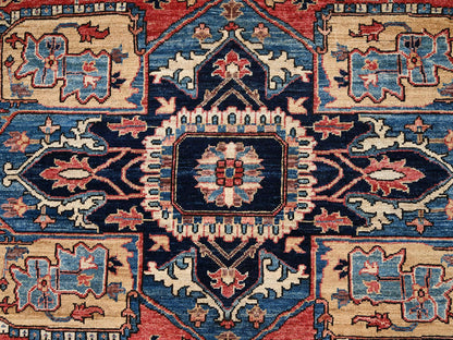 Ivory 8'1" x 9'10" Heriz Hand knotted Wool Rug - Sku: O02352