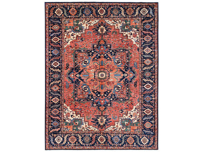 Heriz Heriz hand-knotted wool rug in Red & Midnight Blue, 10'4" x 13'9" — SKU O02353
