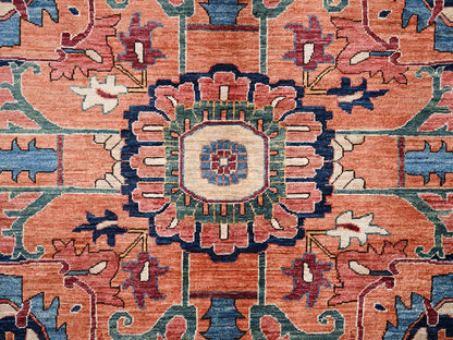Heriz Heriz hand-knotted wool rug in Red & Midnight Blue, 10'4" x 13'9" — SKU O02353 (view 9)