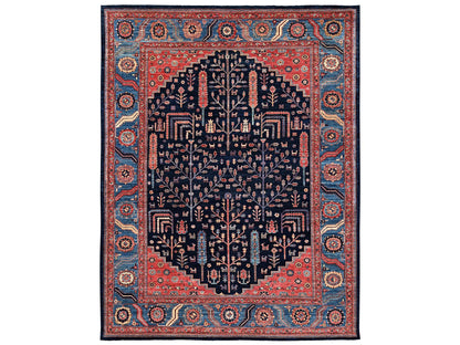 Blue 10'1" x 13'4" Tribal & Geometric Hand knotted Wool Rug - Sku: O02356