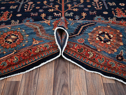 Blue 10'1" x 13'4" Tribal & Geometric Hand knotted Wool Rug - Sku: O02356