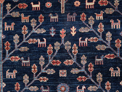 Blue 10'1" x 13'4" Tribal & Geometric Hand knotted Wool Rug - Sku: O02356