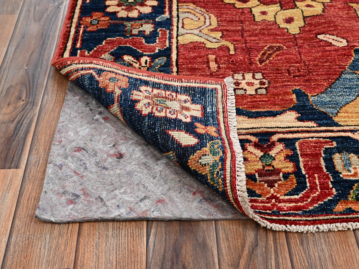 Heriz Tribal & Geometric hand-knotted wool rug in Red & Blue, 8'4" x 10'4" — SKU O02357 (view 5)